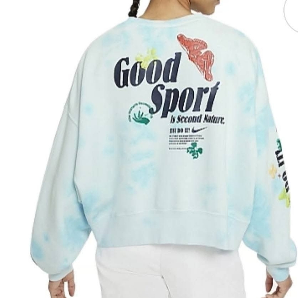 Rare NIKE Light Blue Graphic Crewneck - Picture 2 of 2
